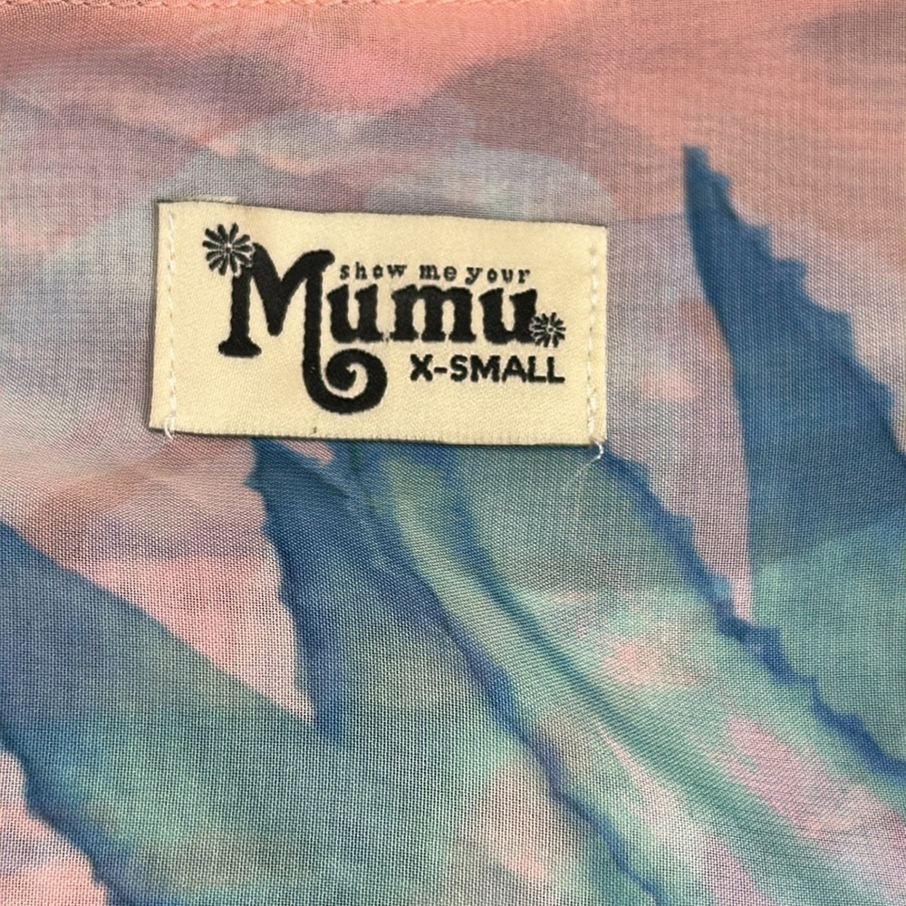 Show Me Your Mumu Zsa‎ Zsa One Shoulder Mini Dress Pink Tropical Leaf Print XS - Picture 11 of 11